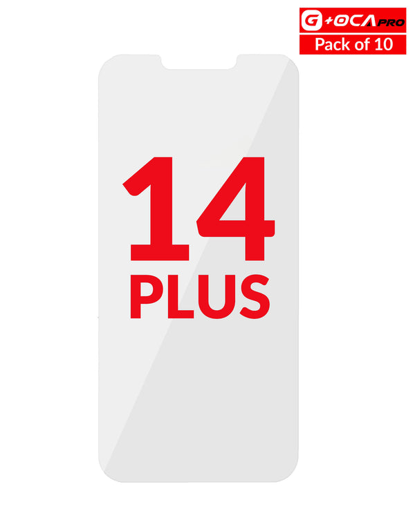 Compra un pack de 10 OCA para iPhone 14 Plus en Guatemala para reparaciones telefónicas, adhesivo de calidad.