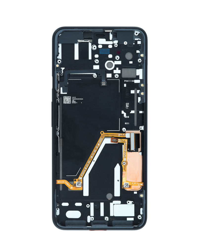 Reparación de pantalla original con marco para Google Pixel 4 XL en Guatemala, mayorista de pantallas OLED con botón de encendido gris.