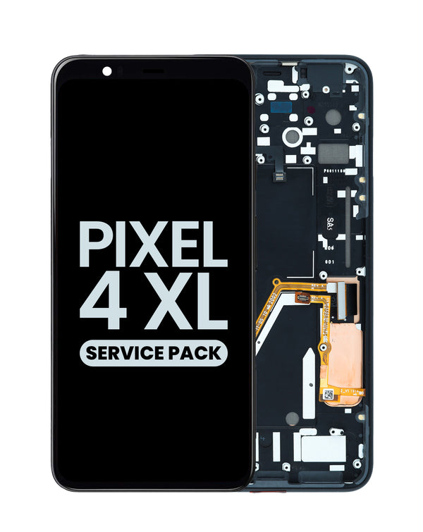Reparación de pantalla original con marco para Google Pixel 4 XL en Guatemala, mayorista de pantallas OLED con botón de encendido gris.