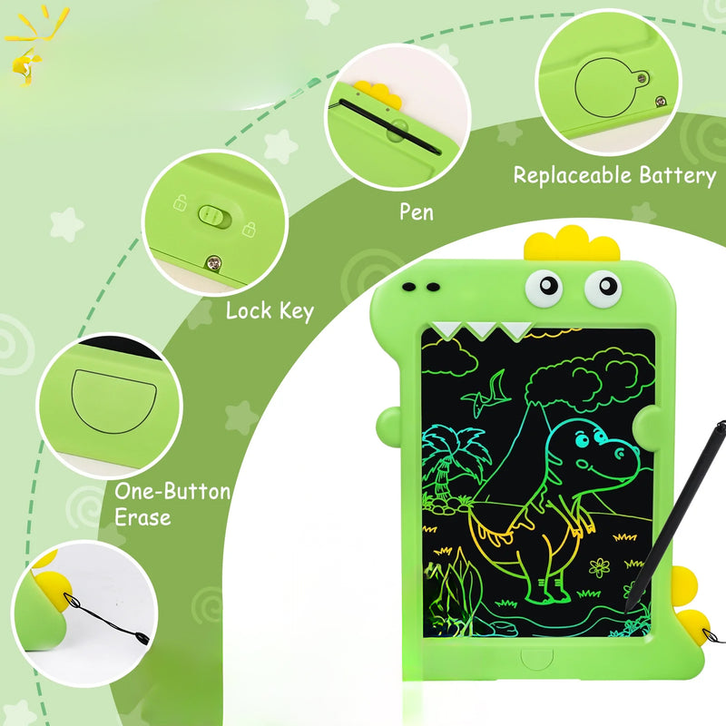10" Cuaderno de dibujo para ninos Dinosaurio verde