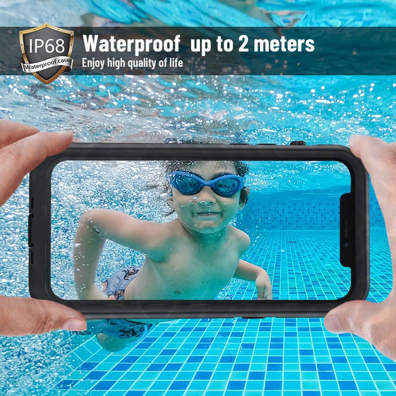 Protege tu iPhone 12 Pro Max del agua con la funda impermeable SHELLBOX en Guatemala.