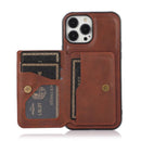 Funda de cuero cartera iPhone 12 / 12 Pro BROWN