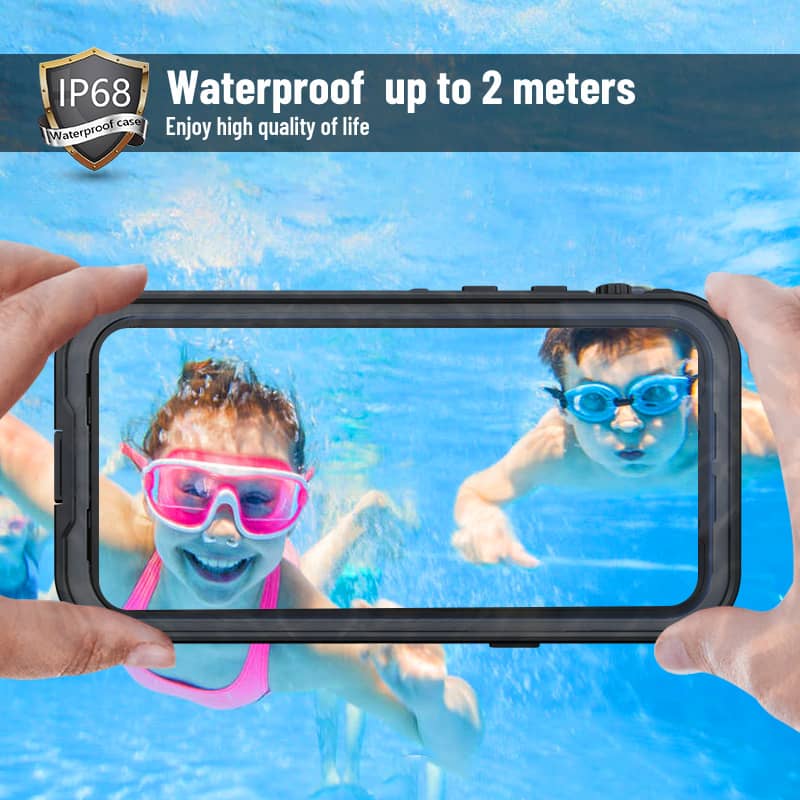 Protege tu iPhone 11 de agua y arena con el estuche impermeable SHELLBOX ideal para surf y buceo en Guatemala.