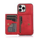 Funda cartera de cuero iPhone 12 / 12 Pro (Rojo)
