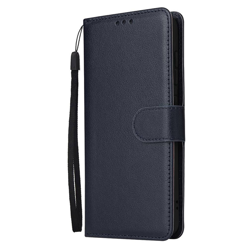 Encuentra la mejor funda cartera de cuero para tu Samsung Galaxy A23 5G en Guatemala, disponible en color azul con ranuras para tarjetas.