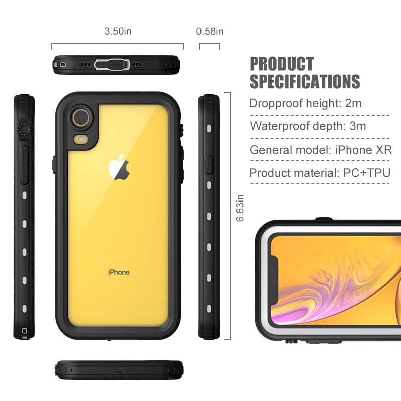 Protege tu iPhone XR del agua con la funda impermeable SHELLBOX en Guatemala.