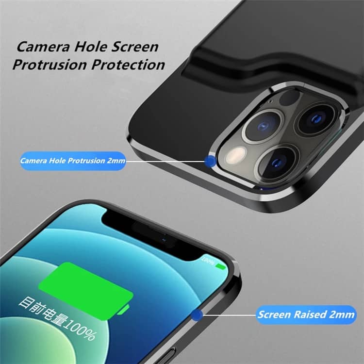 Compra un case de carga soft rubber slim de 5500mAh para iPhone 12 Pro Max en Guatemala con SlowBack.