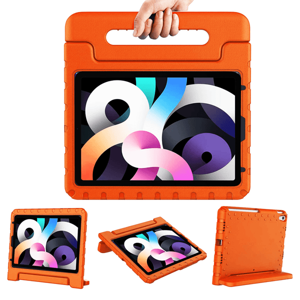 Protege tu iPad Mini 6/7 con esta funda infantil naranja con asa y soporte shockproof en Guatemala.