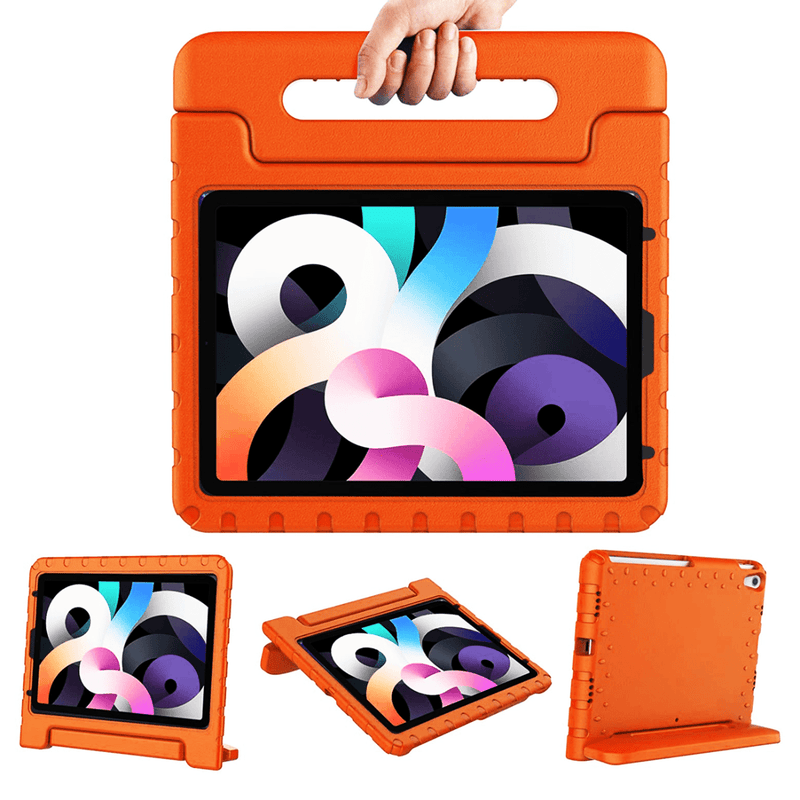 Protege tu iPad Mini 6/7 con esta funda infantil naranja con asa y soporte shockproof en Guatemala.