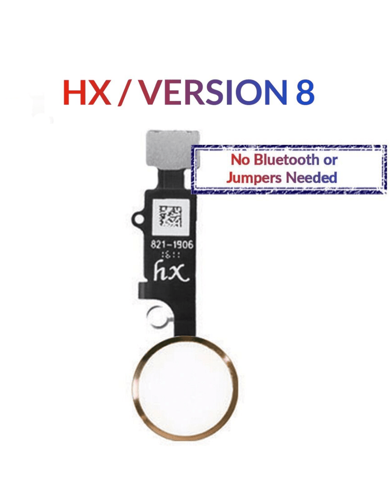 Encuentra en Guatemala botón de inicio con cable flex para iPhone 8 Plus, 8, SE 2020, 7 Plus, 7 en color oro, sin Bluetooth ni jumpers.