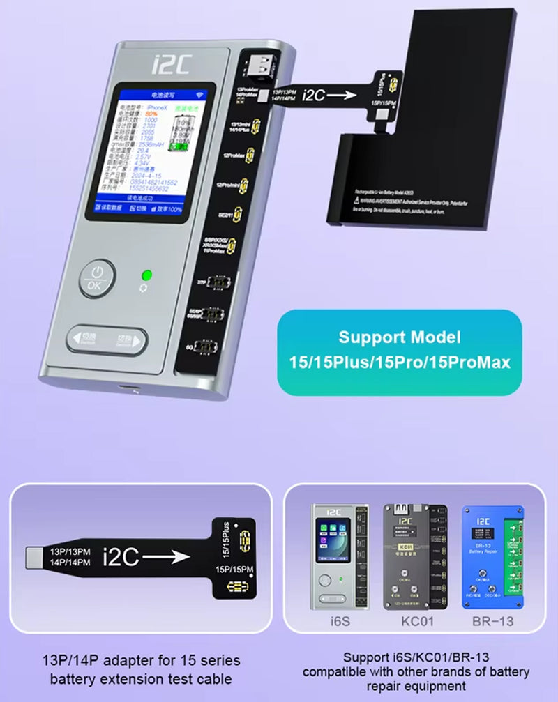 Encuentra el cable de prueba y adaptador de extensión de batería i2C para iPhone en Guatemala con este adaptador de batería de primera serie.