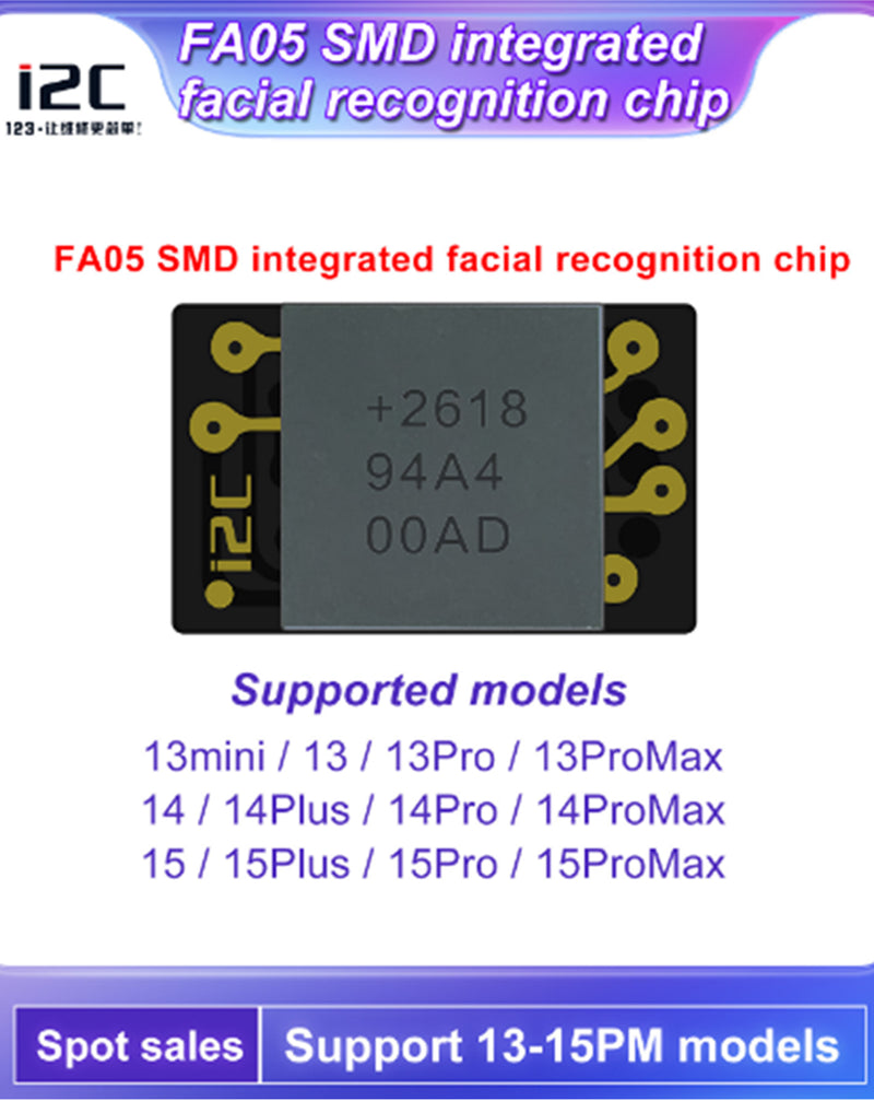 Reparación facial de chip integrado para iPhone 13 a 15 PM en Guatemala.