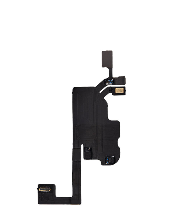 Reparación de cable flex con soldadura y programación para sensor de proximidad de auricular iPhone 13 en Guatemala.