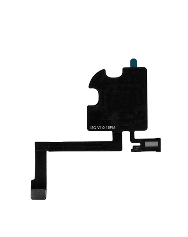 Reparación de sensor de proximidad auricular con cable flex para iPhone 15 Pro Max en Guatemala.