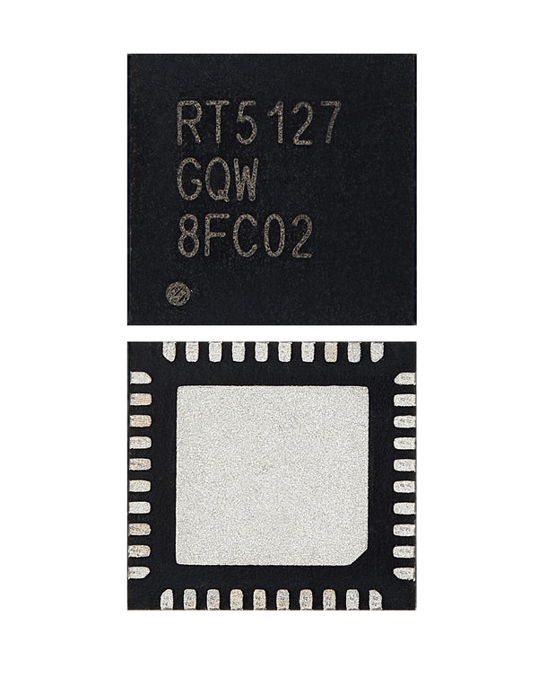 Mayorista de componentes electrónicos en Guatemala ofrece IC de gestión de energía RT5127GQW con soldadura requerida, ideal para reparaciones en talleres especializados.
