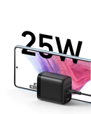 Encuentra en Guatemala el adaptador de pared USB-C 25W Anker Powerport 312 Ace en color negro para cargar tus dispositivos.