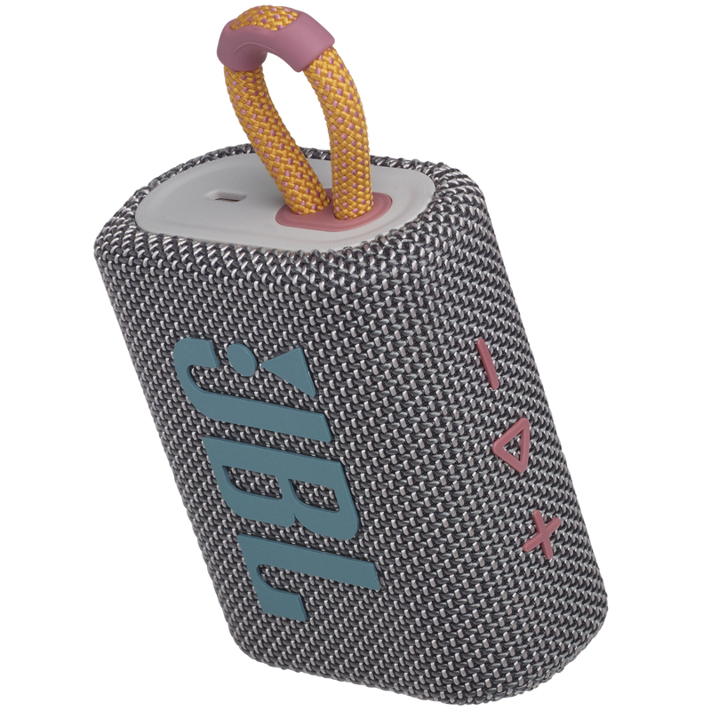 Encuentra el altavoz Bluetooth portátil JBL Go 3 GRAY en Guatemala para disfrutar de tu música en cualquier lugar.