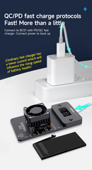 Encuentra el calibrador de salud de batería AiXun para iPhone 11-14 en Guatemala, ideal para realizar calibraciones precisas en talleres especializados.
