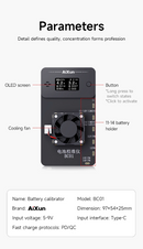 Encuentra el calibrador de salud de batería AiXun para iPhone 11-14 en Guatemala, ideal para realizar calibraciones precisas en talleres especializados.
