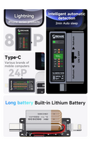 Tester de inserción de cola digital de alta precisión para conectores Type-C a Lightning, ideal para talleres de reparación en Guatemala.