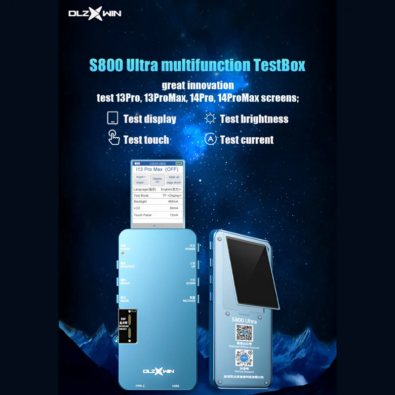 Maquina probadora de pantallas LCD DLZ S800 Ultra para iPhone 13 Pro, 13 Pro Max, 14 Pro, 14 Pro Max, 15 Pro, 15 Pro Max y iPads