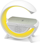 Cargador inalámbrico 3 en 1 SlowBack con altavoz Bluetooth y luz nocturna LED, ideal para mesa de noche.