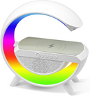 Cargador inalámbrico 3 en 1 SlowBack con altavoz Bluetooth y luz nocturna LED, ideal para mesa de noche.