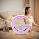 Cargador inalámbrico 3 en 1 SlowBack con altavoz Bluetooth y luz nocturna LED, ideal para mesa de noche.