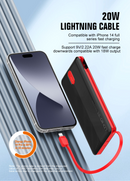 Power bank LDNIO PQ13 negro de 10000 mAh, diseño elegante y compacto para carga portátil.