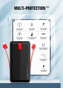 Power bank LDNIO PQ13 negro de 10000 mAh, diseño elegante y compacto para carga portátil.