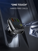 LDNIO C704Q Bluetooth 5.0 FM con 2x USB A+C cargador para auto con cable USB C-L (30W) (3ft)