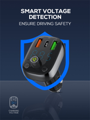 Cargador de carro Bluetooth 5.0 FM LDNIO C704Q con 2X USB A+C y cable USB A-C (30W) (3ft)