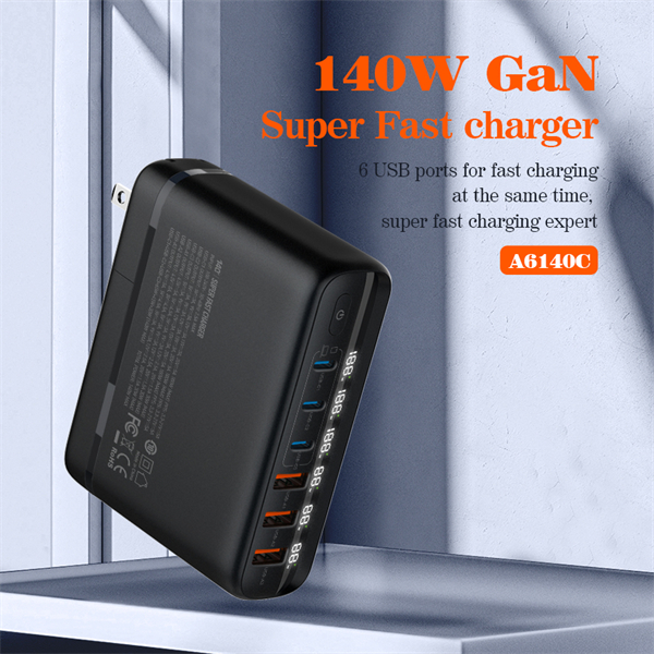 Encuentra el cargador de escritorio GaN Super Fast 140W LDNIO A6140C en Guatemala para una carga rápida y eficiente.