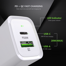Adaptador de pared USB C+A (20W) blanco Esoulk en Guatemala: compra al por mayor en talleres de reparaciones y accesorios electrónicos.