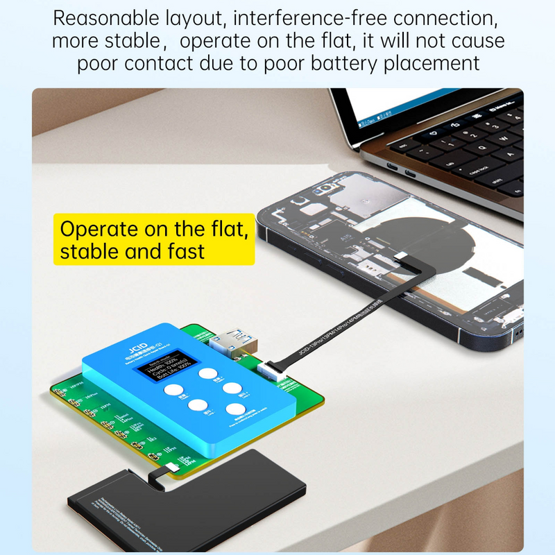 Repara rápidamente la salud de la batería de tu iPhone 11 a 15 Pro Max en Guatemala con la placa de reparación JC ID Q1.