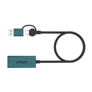 Concentrador Ethernet Onten 1in2 (USB 3.0) ideal para mayoristas de accesorios de red en Guatemala.