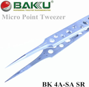 Encuentra las pinzas BAKU 4A-SA SR de acero inoxidable no magnéticas en Guatemala para tus reparaciones electrónicas, disponibles en mayoristas y talleres especializados.