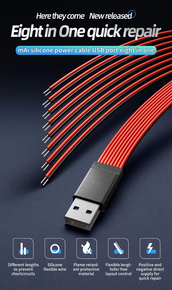 Venta al por mayor en Guatemala de cable de poder y placa de batería QianLi mAi, ideales para reparaciones en talleres de tecnología.