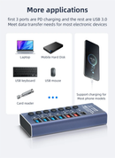 Concentrador USB QianLi Mega-Idea K367H con 7 puertos de carga rápida en Guatemala para comprar al mayorista.