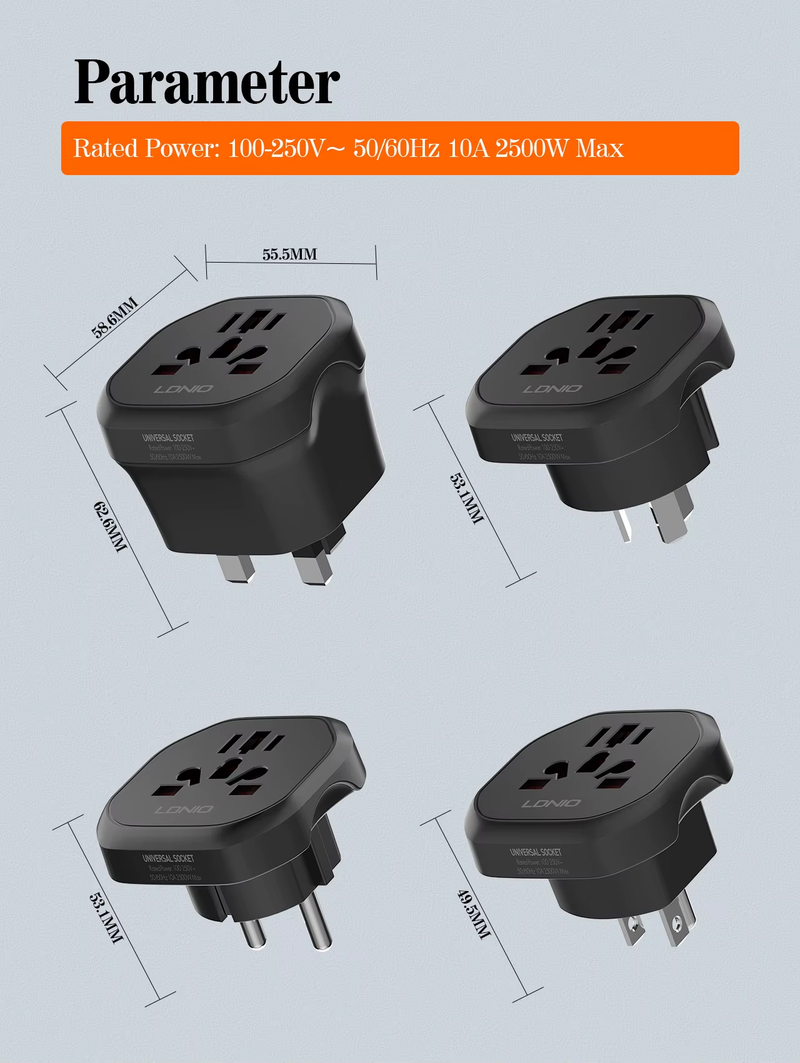 Compra la regleta de viaje LDNIO Z7 en Guatemala para tus necesidades de adaptación de dispositivos eléctricos.