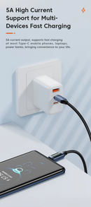 Cable de carga USB C-C Toocki de carga ultrarrápida con pantalla (AZUL) (100W) (6ft) en Guatemala, ideal para reparaciones en talleres mayoristas.