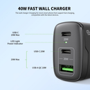 Encuentra el cargador de pared rápido de Esoulk EA18 Dual USB-C + USB-A de 40W en Guatemala, ideal para tus dispositivos electrónicos.