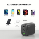 Encuentra el cargador de pared rápido de Esoulk EA18 Dual USB-C + USB-A de 40W en Guatemala, ideal para tus dispositivos electrónicos.