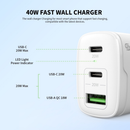 Venta al por mayor de cargadores rápidos de pared Esoulk EA18 Dual USB-C + USB-A en Guatemala para tus necesidades de carga.