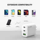 Venta al por mayor de cargadores rápidos de pared Esoulk EA18 Dual USB-C + USB-A en Guatemala para tus necesidades de carga.