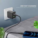 Encuentra el adaptador de pared Esoulk USB C+A PD/QC de 20W en Guatemala para cargar tus dispositivos de forma rápida y segura.
