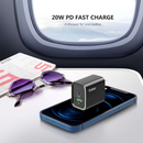 Encuentra el adaptador de pared Esoulk USB C+A PD/QC de 20W en Guatemala para cargar tus dispositivos de forma rápida y segura.