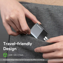 Cargador de pared dual USB-C PD Esoulk 45W negro, carga rápida para dispositivos móviles y tabletas.
