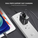 Encuentra el adaptador de pared USB C+A de 20W con cable USB C-C de Esoulk en Guatemala para carga rápida.
