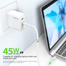 Compra al mayor el cargador de pared Esoulk PD Dual USB-C de 45W en Guatemala para tu dispositivo electrónico.